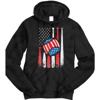 Patriotic Baseball 4th Of July USA American Flag Tie Dye Hoodie