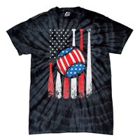 Patriotic Baseball 4th Of July USA American Flag Tie-Dye T-Shirt