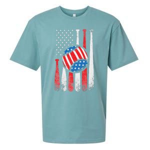 Patriotic Baseball 4th Of July USA American Flag Sueded Cloud Jersey T-Shirt