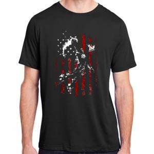 Patriotic Basketball 4th Of July Usa Flag Adult ChromaSoft Performance T-Shirt