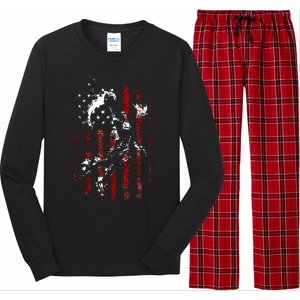 Patriotic Basketball 4th Of July Usa Flag Long Sleeve Pajama Set