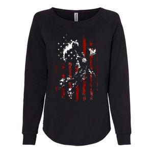 Patriotic Basketball 4th Of July Usa Flag Womens California Wash Sweatshirt