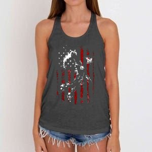 Patriotic Basketball 4th Of July Usa Flag Women's Knotted Racerback Tank