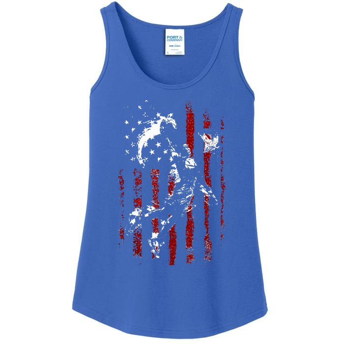 Patriotic Basketball 4th Of July Usa Flag Ladies Essential Tank