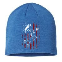 Patriotic Basketball 4th Of July Usa Flag Sustainable Beanie