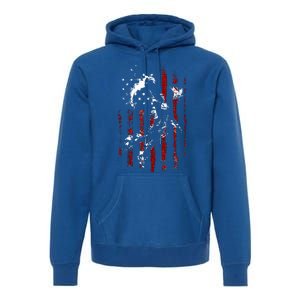 Patriotic Basketball 4th Of July Usa Flag Premium Hoodie