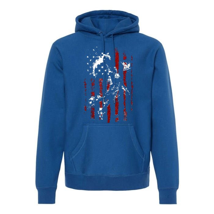 Patriotic Basketball 4th Of July Usa Flag Premium Hoodie