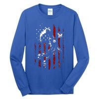 Patriotic Basketball 4th Of July Usa Flag Tall Long Sleeve T-Shirt