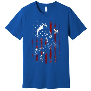 Patriotic Basketball 4th Of July Usa Flag Premium T-Shirt