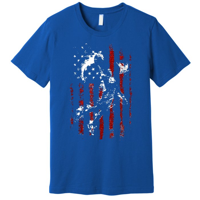 Patriotic Basketball 4th Of July Usa Flag Premium T-Shirt