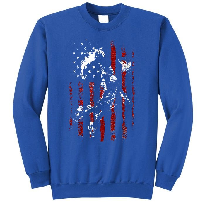 Patriotic Basketball 4th Of July Usa Flag Tall Sweatshirt