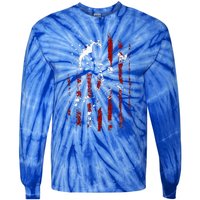 Patriotic Basketball 4th Of July Usa Flag Tie-Dye Long Sleeve Shirt