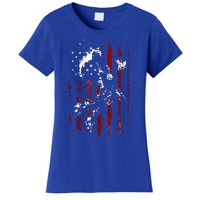 Patriotic Basketball 4th Of July Usa Flag Women's T-Shirt