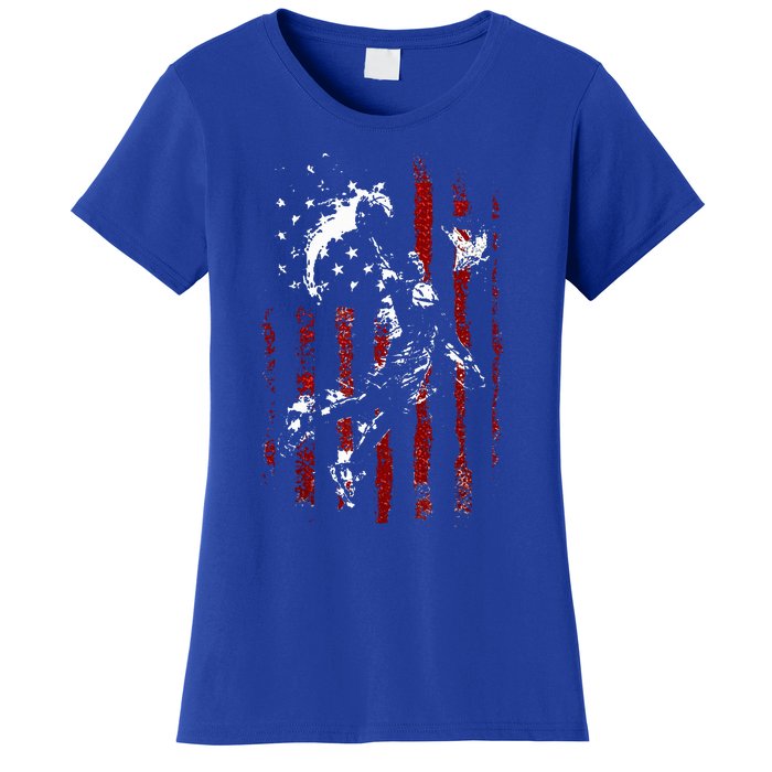 Patriotic Basketball 4th Of July Usa Flag Women's T-Shirt