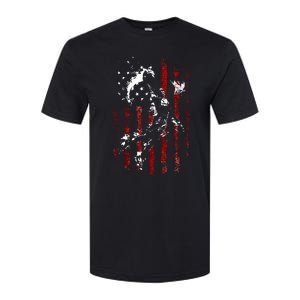 Patriotic Basketball 4th Of July Usa Flag Softstyle CVC T-Shirt