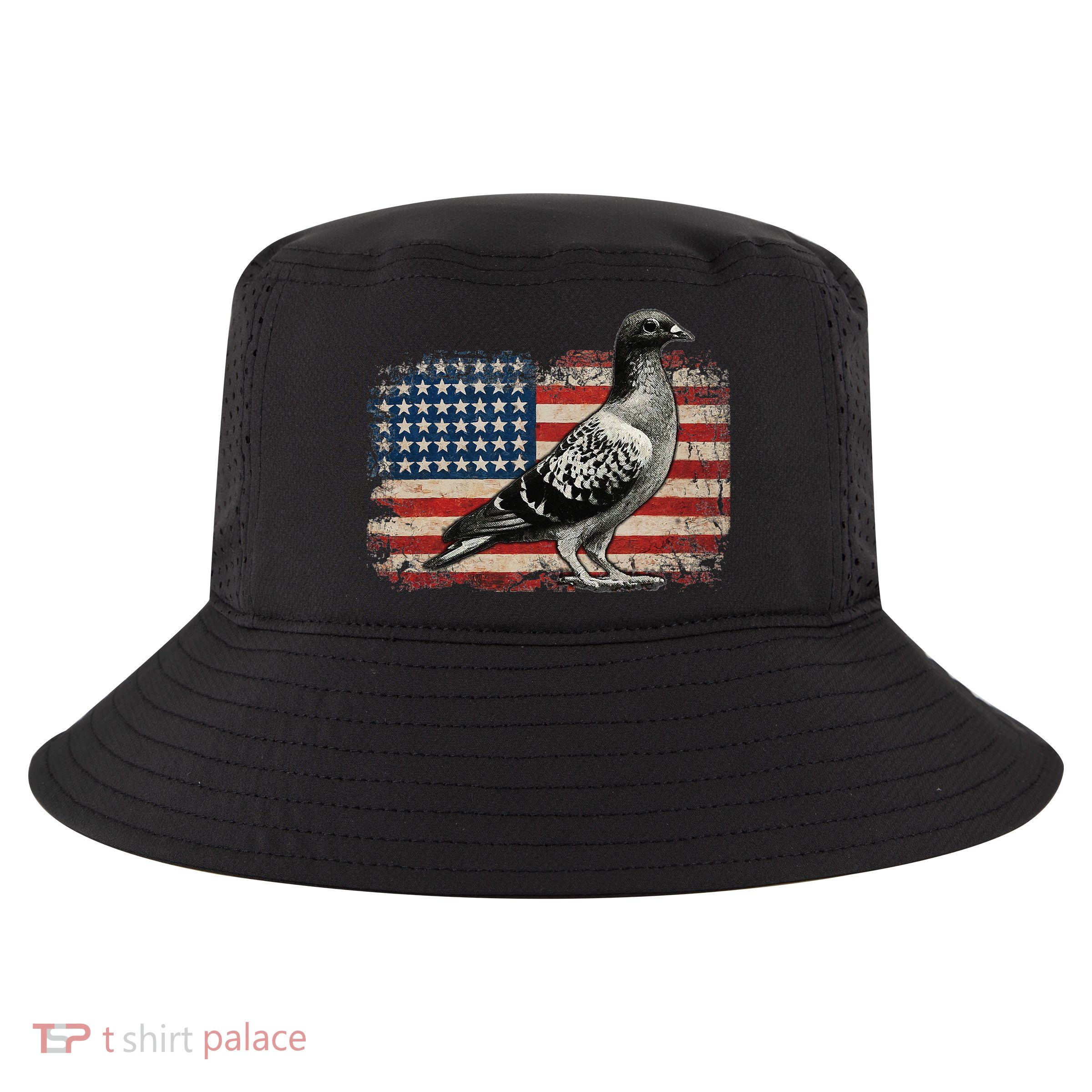 Pigeon Bird 4th of July USA Patriotic Gift pigeon USA flag Cool Comfort Performance Bucket Hat