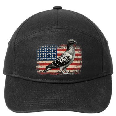 Pigeon Bird 4th of July USA Patriotic Gift pigeon USA flag 7-Panel Snapback Hat