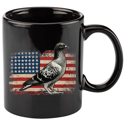 Pigeon Bird 4th of July USA Patriotic Gift pigeon USA flag 11oz C Handle Ceramic Mug