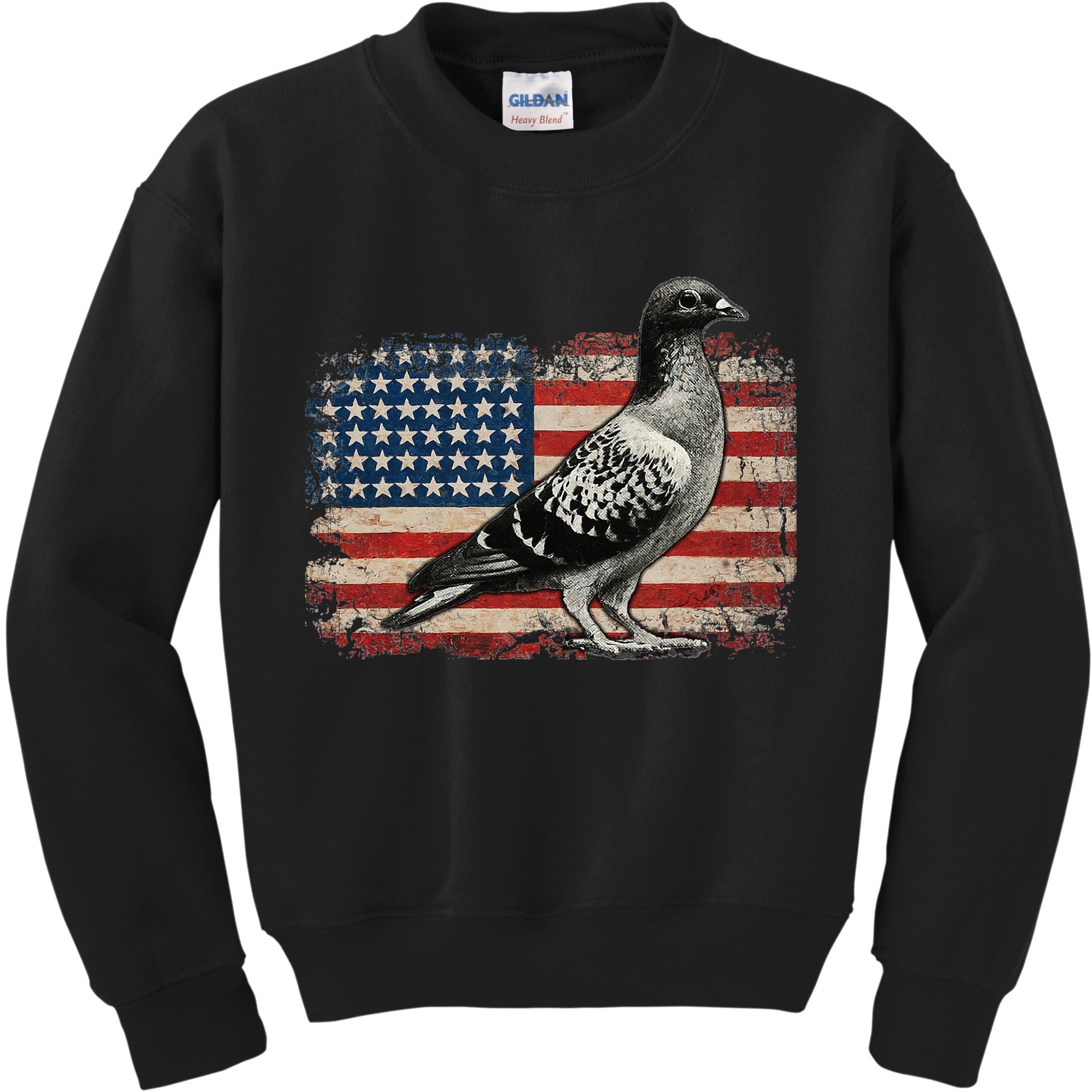 Pigeon Bird 4th of July USA Patriotic Gift pigeon USA flag Kids Sweatshirt