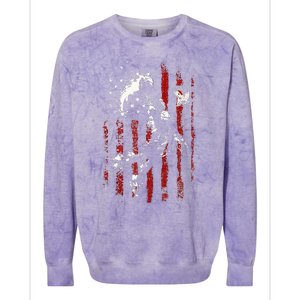 Patriotic Basketball 4th Of July Usa American Flag Colorblast Crewneck Sweatshirt