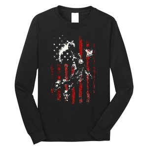 Patriotic Basketball 4th Of July Usa American Flag Long Sleeve Shirt