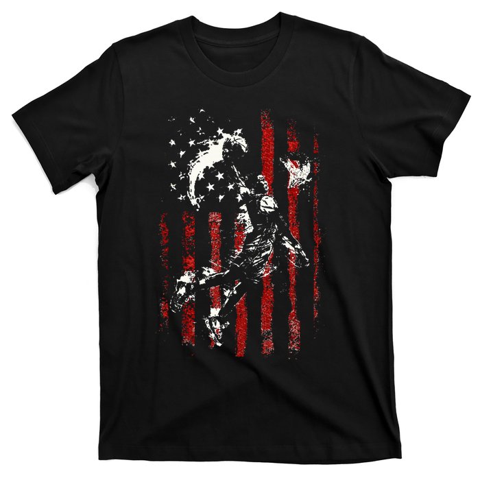 Patriotic Basketball 4th Of July Usa American Flag T-Shirt