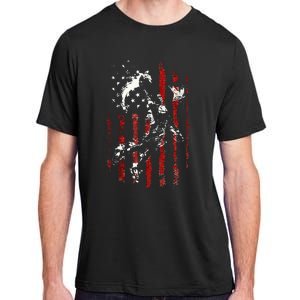 Patriotic Basketball 4th Of July Usa American Flag Adult ChromaSoft Performance T-Shirt