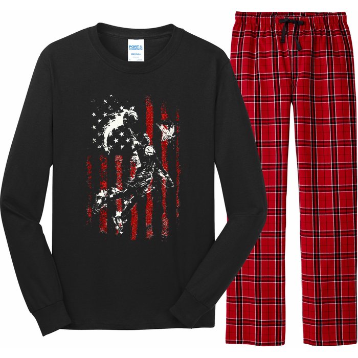 Patriotic Basketball 4th Of July Usa American Flag Long Sleeve Pajama Set