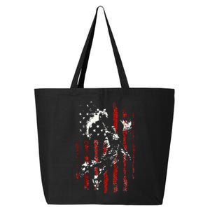 Patriotic Basketball 4th Of July Usa American Flag 25L Jumbo Tote