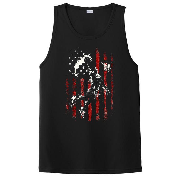 Patriotic Basketball 4th Of July Usa American Flag PosiCharge Competitor Tank