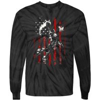 Patriotic Basketball 4th Of July Usa American Flag Tie-Dye Long Sleeve Shirt