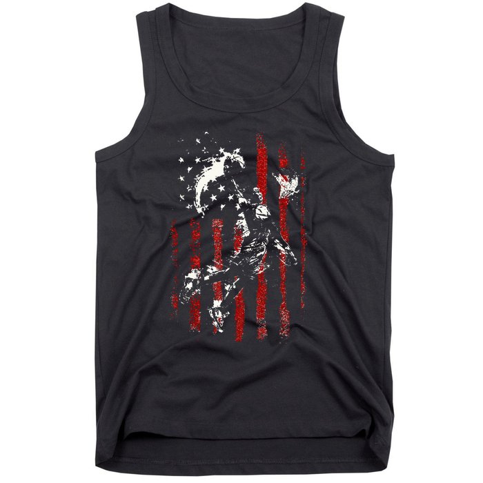 Patriotic Basketball 4th Of July Usa American Flag Tank Top