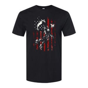 Patriotic Basketball 4th Of July Usa American Flag Softstyle CVC T-Shirt