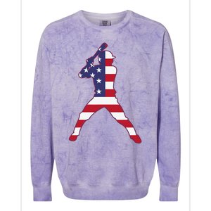 Patriotic Baseball 4th Of July USA American Flag Colorblast Crewneck Sweatshirt