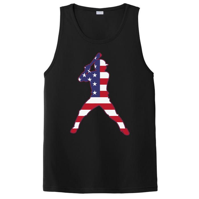 Patriotic Baseball 4th Of July USA American Flag PosiCharge Competitor Tank