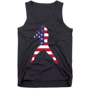 Patriotic Baseball 4th Of July USA American Flag Tank Top