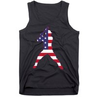 Patriotic Baseball 4th Of July USA American Flag Tank Top