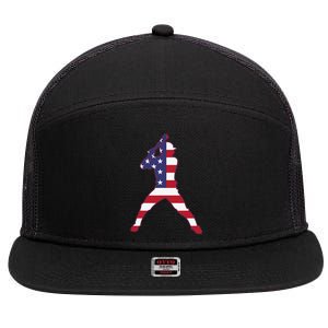 Patriotic Baseball 4th Of July USA American Flag 7 Panel Mesh Trucker Snapback Hat