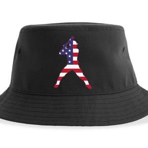 Patriotic Baseball 4th Of July USA American Flag Sustainable Bucket Hat