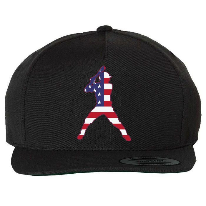 Patriotic Baseball 4th Of July USA American Flag Wool Snapback Cap