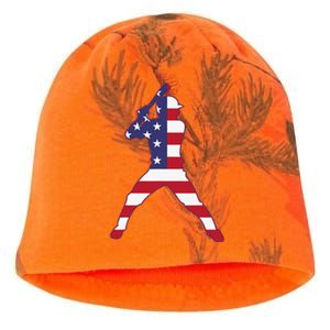 Patriotic Baseball 4th Of July USA American Flag Kati - Camo Knit Beanie