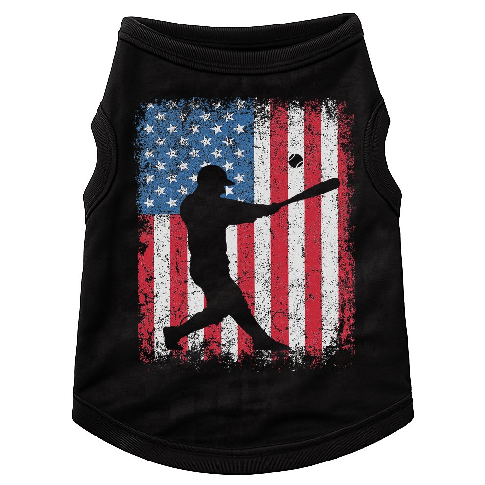 Patriotic Baseball 4th Of July Usa American Flag Doggie Tank