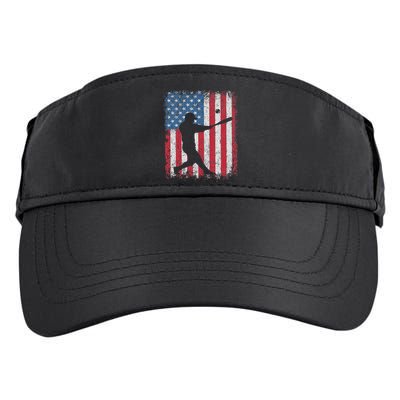Patriotic Baseball 4th Of July Usa American Flag Adult Drive Performance Visor