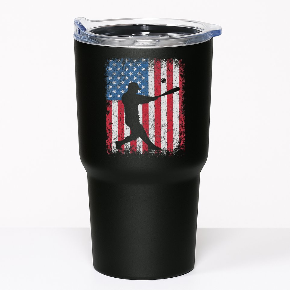 Patriotic Baseball 4th Of July Usa American Flag Tumbler