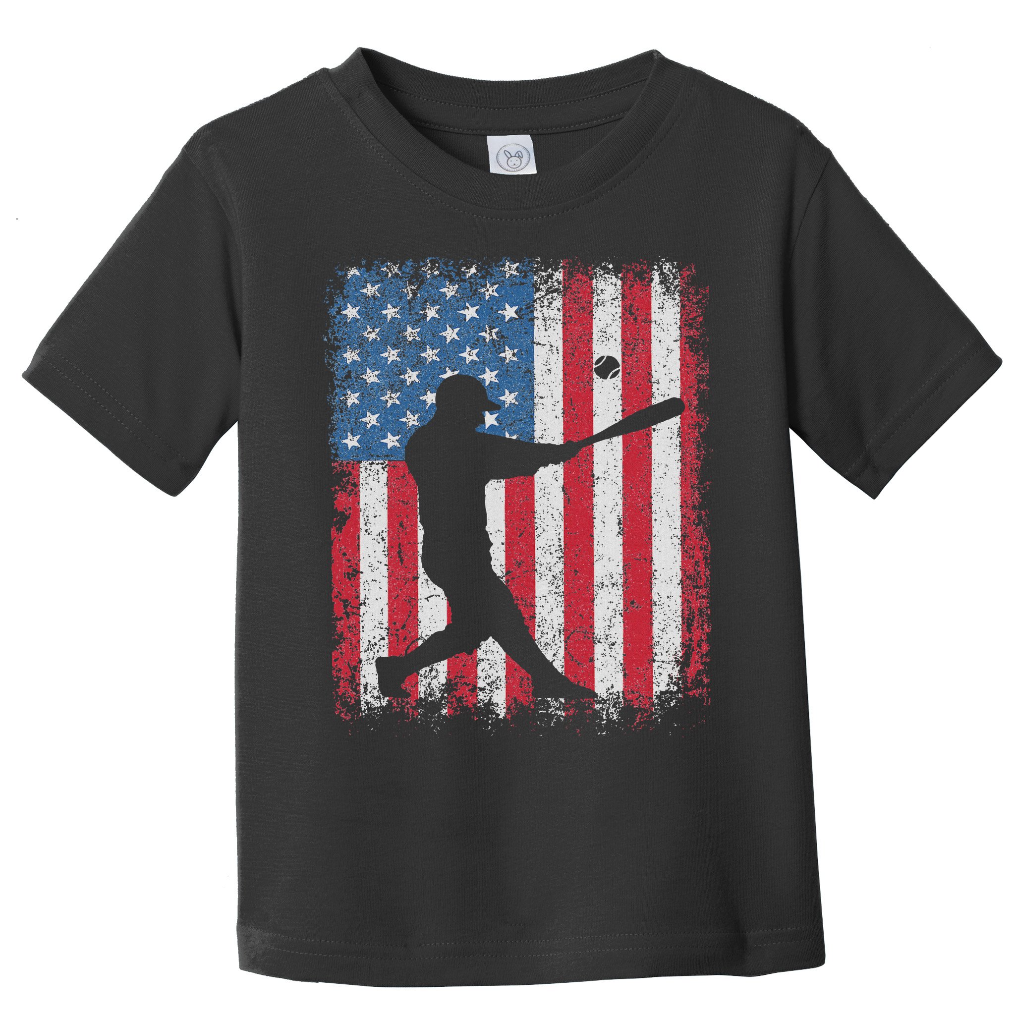 Patriotic Baseball 4th Of July Usa American Flag Toddler T-Shirt