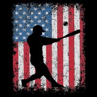 Patriotic Baseball 4th Of July Usa American Flag Women's V-Neck T-Shirt