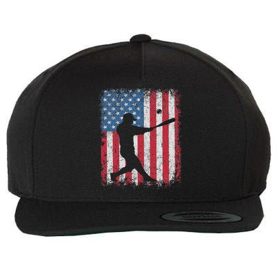 Patriotic Baseball 4th Of July Usa American Flag Wool Snapback Cap