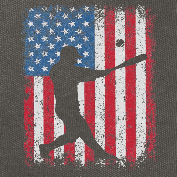Patriotic Baseball 4th Of July Usa American Flag Cotton Canvas Backpack