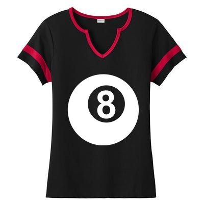 Pool Billiards 8 Ball Cute Gift Ladies Halftime Notch Neck Tee