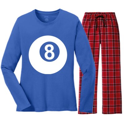 Pool Billiards 8 Ball Cute Gift Women's Long Sleeve Flannel Pajama Set 